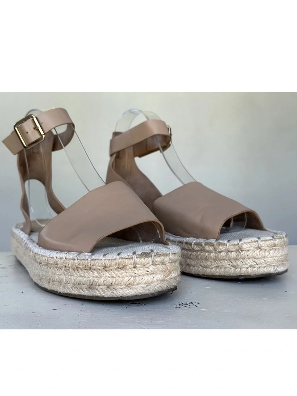 H&M Brown-Beige Platform Espadrille Sandals